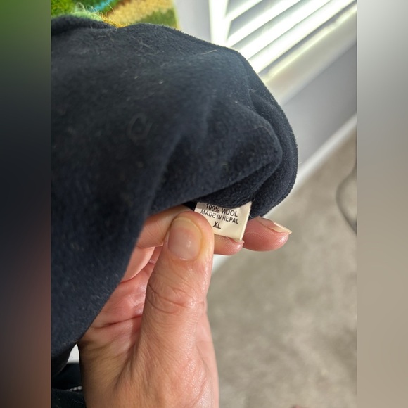 100% Wool Jacket Chunky Pixie Hood Knit Unisex Boho Fleece Lined Warm Cardigan - Picture 7 of 11